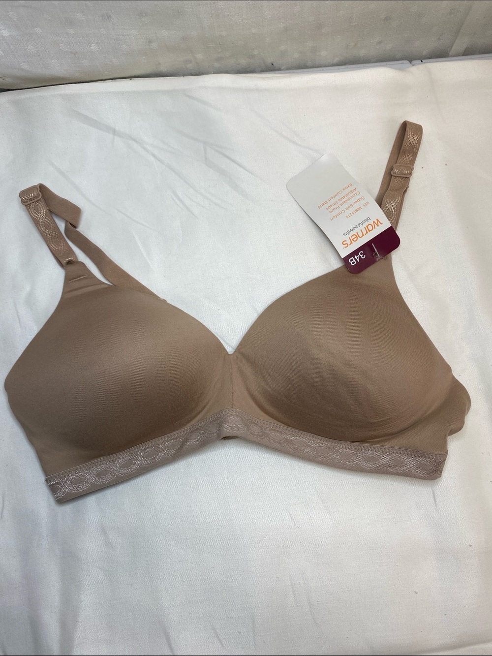NEW Warner's Nude Bra 34B Soft Adjustable No Wire